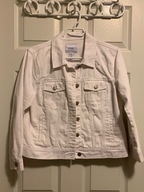 Old Navy - Distressed White Denim Jacket